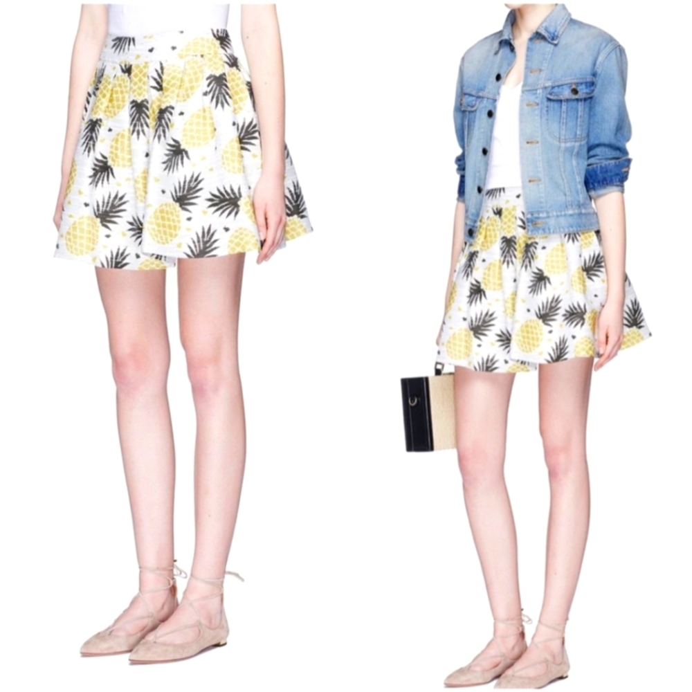 NWT Alice + Olivia Fizer Skirt Pineapple Jacquard
